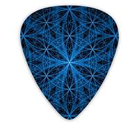 Púas de guitarra Sacred Geometry Patterns Púas de bajo premium para guitarra eléctrica y bajo con tres tamaños (paquete de 12)