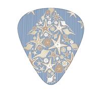 Púas de guitarra Seashell Christmas Print Ukelele Bajo Guitarras acústicas eléctricas Delgadas Medianas Pesadas Paquete de 12 (0,46/0,71/0,96 mm)