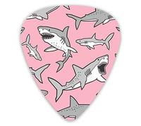 Púas de guitarra Sharks Nautical Ocean Sea Life Fish Púas de bajo premium para guitarra eléctrica y bajo con tres tamaños (paquete de 12)