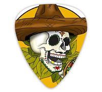Púas de guitarra Skull Tacos Mexico Premium Púas de bajo para guitarra eléctrica y bajo con tres tamaños (paquete de 12)