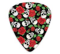 Púas de guitarra Skulls And Roses Púas de guitarra premium 12 piezas Púas de ukelele que incluyen 0,46 mm 0,71 mm 0,96 mm