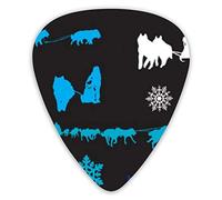 Púas de guitarra Sled Dog Siberian Husky Alaskan Malamute Premium Púas de bajo para guitarra eléctrica y bajo con tres tamaños (paquete de 12)