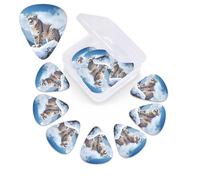 Púas de guitarra Snow Leopard Mountain, paquete de 12, con estuche organizador, 3 grosores diferentes, incluye púas finas, medianas y pesadas.