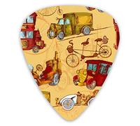 Púas de guitarra Steampunk Cars Premium Púas de bajo para guitarra eléctrica y bajo con tres tamaños (paquete de 12)