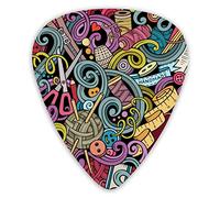 Púas de guitarra Tema de sastre Dibujado a mano 12 piezas Púas de ukelele que incluyen 0,46 mm 0,71 mm 0,96 mm
