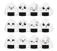 Púas de guitarra, ukelele [12 unidades] 0.71 mm, tamaño mediano, blanco, sushi, bolas de arroz, patrón de púas de guitarra clásica, triángulo para bajo, guitarra acústica y eléctrica