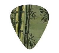 Púas de guitarra verde bambú en tamaños finos, medianos y gruesos, juego de 12 piezas, adecuadas para guitarra eléctrica y varios instrumentos