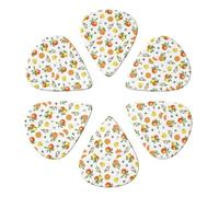 Púas de guitarra versátiles (paquete de 6), diseño de un hermoso limonero con flores, semiredondas de celuloide para mandolina, bajo y guitarras, calibres ligero, medio y pesado.