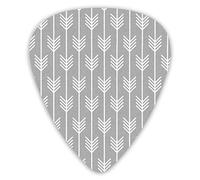 Púas de guitarra White Grey Arrow Púas de guitarra premium 12 piezas Púas de ukelele que incluyen 0,46 mm 0,71 mm 0,96 mm