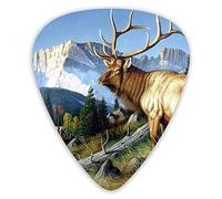Púas de guitarra Wildlife Elk Art Púas de guitarra Paquete de 12 empuñaduras para ukelele de guitarra eléctrica 0,46 mm 0,71 mm 0,96 mm
