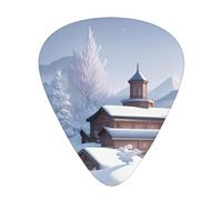 Púas de guitarra Winter Landscape en tamaños finos, medianos y gruesos, juego de 12 piezas, adecuadas para guitarra eléctrica y varios instrumentos