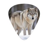 Púas de guitarra Wolf In The Snow Print Ukelele Bajo Guitarras acústicas eléctricas Delgadas Medianas Pesadas Paquete de 12 (0,46/0,71/0,96 mm)