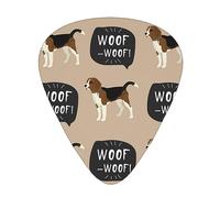 Púas de guitarra, Woof Beagle para guitarra acústica, guitarra eléctrica, bajo, ukelele de tres tamaños (paquete de 12)