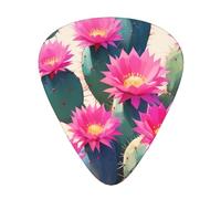 Púas de guitarra WZYWHJ Prints ABS con diseño de flores de cactus del desierto, 12 piezas, púas de fácil agarre para tu bajo, ukelele, guitarra acústica o eléctrica