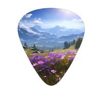 Púas de guitarra WZYWHJ Scenic WZYWHJ con diseño de flores moradas, 12 piezas, fácil agarre para tu bajo, ukelele, guitarra acústica o eléctrica