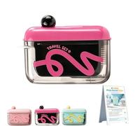 Púas de hilo dental de viaje con estuche, dispensador portátil recargable for palillos de dientes, 50 unidades de hilo dental con dispensador emergente, for adultos, hogar, restaurante(Black)
