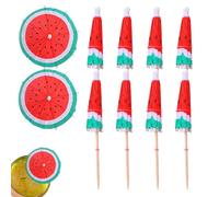 Púas de papel para paraguas de cóctel, mini palillos de dientes, juego de decoración tropical brillante, material ecológico, decoración de mesa divertida, para fiestas, celebraciones de verano