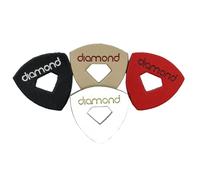 Púas de ukelele de cuero con agujero en forma de diamante para un mejor agarre, nunca dejes caer tu púa mientras tocas, también funciona como una púa de guitarra o bajo, 100% piel auténtica, paquete