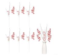 Púas decorativas de caramelos de Navidad, 6 piezas, con soporte de hierro y elementos de tela para uso festivo (rojo)