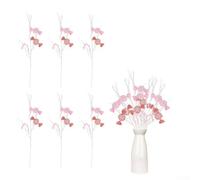 Púas decorativas para dulces de Navidad, 6 piezas, con soporte de hierro y elementos de tela para uso festivo (polvo rojo)