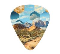 Púas hexagonales de guitarra Desert en tamaños finos, medianos y gruesos, juego de 12 piezas, adecuadas para guitarra eléctrica y varios instrumentos