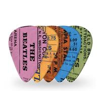 D'Addario Beatles Guitar Picks, 1964 Tour Ticket Stubs, Medium, Set of 10