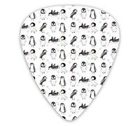 Púas para guitarra, invierno, nieve, animales árticos, bonitos pingüinos para bebés, púas de bajo premium para guitarra eléctrica y bajo (paquete de 12)