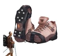 Púas para Hielo para Zapatos - Crampones para Zapatos Y Botas Agarres Antideslizantes,Crampones de Acero Inoxidable para Hombre y Mujer para Senderismo Marcha Nieve