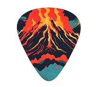 Púas para ukelele, guitarristas, muestras de 12 piezas, para guitarra acústica, bajo y guitarras eléctricas, impresión de volcán