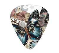 Púas para ukelele, guitarristas, muestras de 12 piezas, para guitarras acústicas, bajas y eléctricas, impresión de mariposa hermosa
