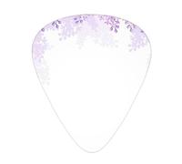 Púas para ukelele, guitarristas, muestras de 12 piezas, para guitarras acústicas, bajos y eléctricas, enmarcando flores lilas en estampado de flores