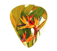 Púas para ukelele, guitarristas, muestras de 12 piezas, para guitarras acústicas, bajos y eléctricas, estampado tropical Bird of Paradise