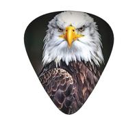 Púas para ukelele, guitarristas, muestras de 12 piezas, para guitarras acústicas, bajos y eléctricas, impresión de águila de cabeza blanca