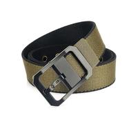 Puasny Cinturón reversible de lona de nailon para hombre, 105-120 cm, con hebilla de aleación mate.,Verde Negro,120
