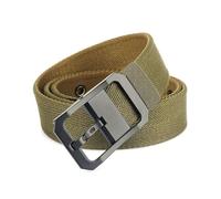 Puasny Cinturón reversible de lona de nailon para hombre, 105-120 cm, con hebilla de aleación mate.,Verde A Caqui,120