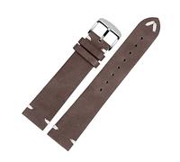 Puasny Correa de cuero de liberación rápida para reloj de hombre: repuesto para relojes de 18 mm, 20 mm y 22 mm.,Marrón oscuro plateado A,20 mm