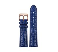 Puasny Correa de reloj de piel con estampado de cocodrilo para hombre con cierre de mariposa - Correa texturizada en 18 mm, 20 mm y 22 mm,Pin azul oro rosa,20 mm