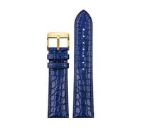Puasny Correa de reloj de piel con estampado de cocodrilo para hombre con cierre de mariposa - Correa texturizada en 18 mm, 20 mm y 22 mm,Pin de oro azul,20 mm