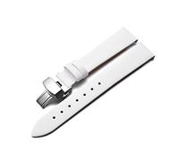 Puasny Correa de reloj de piel satinada cepillada para mujer con liberación rápida - Correa fina de repuesto de 12 mm y 14 mm,Blanco S 2,14 mm