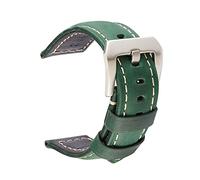 Puasny Correa de reloj deportiva de cuero hecha a mano con hebilla de acero: correa duradera para uso activo en 20 mm, 22 mm, 24 mm y 26 mm.,Verduras,20 mm