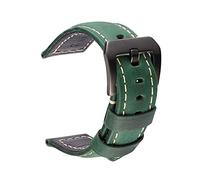Puasny Correa de reloj deportiva de cuero hecha a mano con hebilla de acero: correa duradera para uso activo en 20 mm, 22 mm, 24 mm y 26 mm.,Verde-B,20 mm