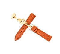 Puasny Correa de reloj para hombre con hebilla automática de mariposa - Cierre desplegable de doble pulsación de 12 mm a 24 mm,Hebilla Rose-G L-Bro,18 mm