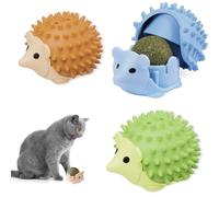 Puasok 3 Pcs Bola de Hierba Gatera, Catnip para Gatos Juguetes de Bolas de Erizo para Gatos Catnip Ball Giratorias para Masticar Jugar Rascar