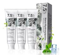 Puasok 3 Piezas Hidroxiapatita Pasta de Dientes, Sin Flúor, Blanqueadora Natural para Dientes Sensibles, Protección del Esmalte, Sabor a Menta Fresca, 120g por Tubo