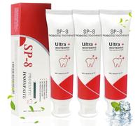 Puasok 3pcs SP-8 Pasta Dental Probiótica Blanqueadora, Pasta de Dientes Sin Flúor con 8 Probióticos Activos, Cuidado para Dientes Sensibles, Blanqueamiento Natural y Aliento Fresco, 120g por Tubo