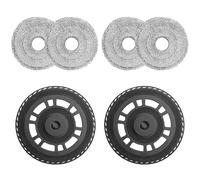 Puasok 4 Piezas Mopas de Aspiradora y 2 Soportes Recambio para Dreame L10s Ultra Gen2/ L10s Pro Ultra Heat/ L20 Ultra/ X30 Ultra/ X40 Ultra/ X40 Master/ L40 Ultra Robot, para Dreame Robot Accesorios