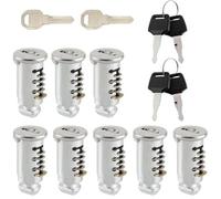 Puasok 8 Cilindros de Repuesto Núcleo de Bloqueo con Sistema de Llave Única, Juego con 4 Llaves y 2 Llaves de Montaje, Compatible con Thule Barras Portaequipajes Portabicicletas y Accesorios de Coche