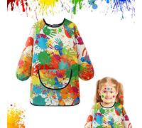 Puasok Bata Pintura Niños 1-3 Años, Babi Escolar Infantil Babis Escolares Impermeable con Mangas y Bolsillo Grande Pintura Blusa para Pintura Cocina Escuela