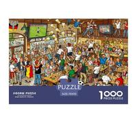 Pub alemán Noche de fútbol Puzzle De Madera Impermeable DIY Puzzles De 1000 Piezas para Adultos Imposible Rompecabezas para Decoración del Hogar