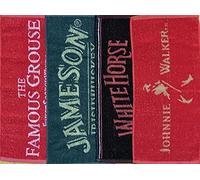 Pub Paraphernalia - Juego de 4 toallas de bar, diseño de marcas de whisky